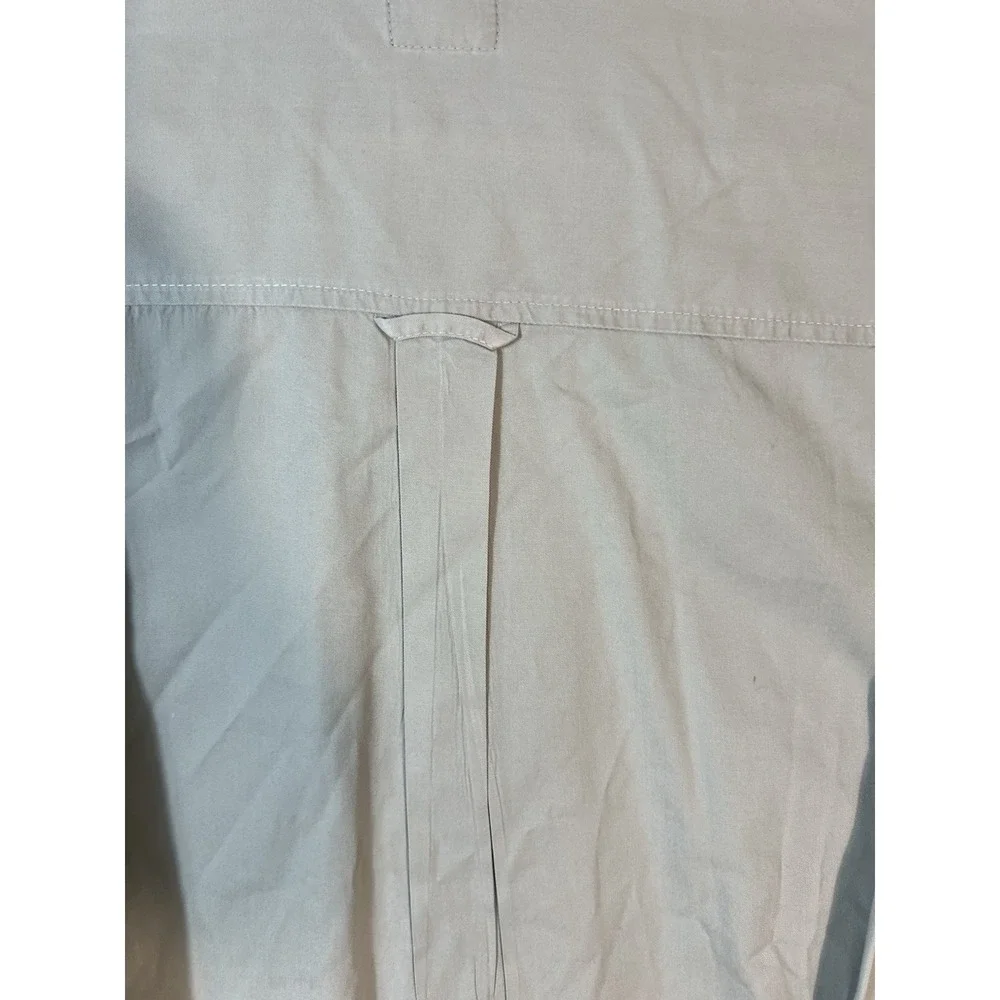 Levis Jeans Mens Large Long Sleeve Button Down Shirt Khaki Beige Cotton Twill L